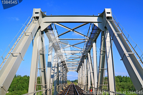 Image of railway bridge through small river