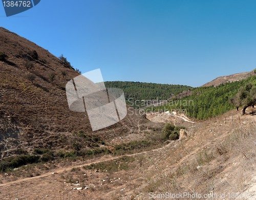 Image of Hiking track between Mediterranean hills 