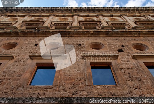Image of Wall of Palace of Carlos V in Granada, spain