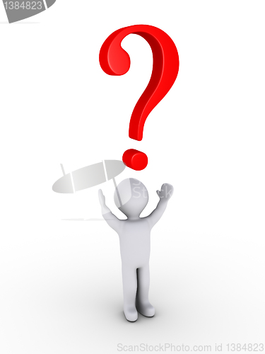 Image of Man asking why with question mark