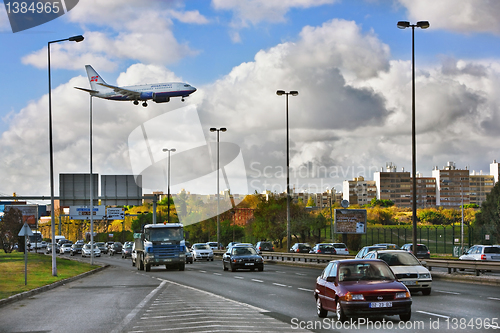 Image of Aircraft landing at Lisbon airport