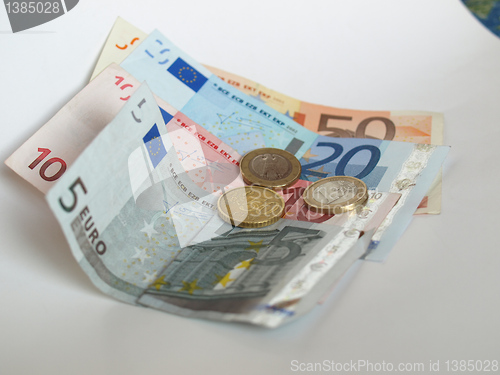 Image of Euro note and coin