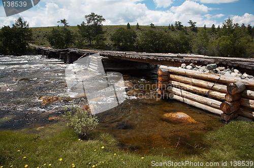 Image of Wooden bridge over river