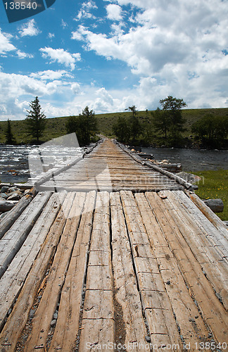 Image of Wooden bridge over river