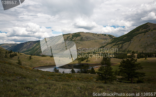 Image of View on Siberian mountain lake