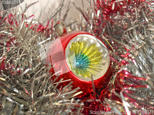 Image of Christmas bauble and tinsel