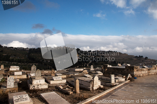 Image of Muslim cemetery on holy land