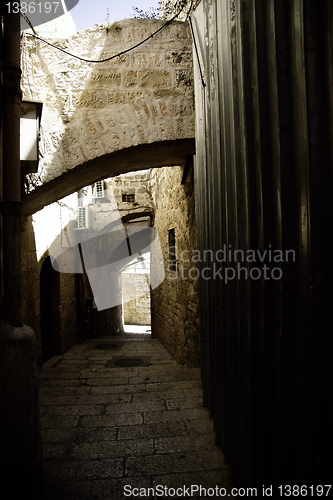 Image of Jerusalem street travel on holy land