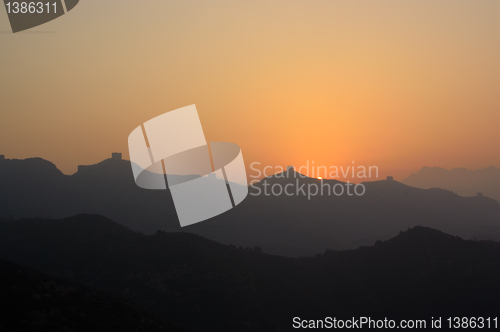 Image of China great wall sunrise