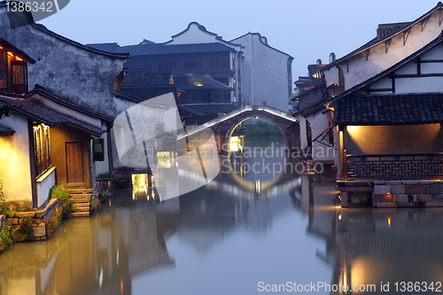 Image of China building night scene