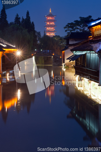 Image of China building night scene