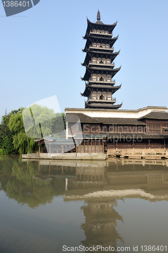 Image of Chinese pagoda in Wuzhen town
