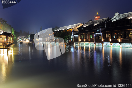 Image of China building night scene