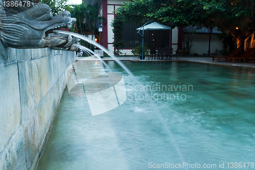 Image of Dragon head by hot spring pool