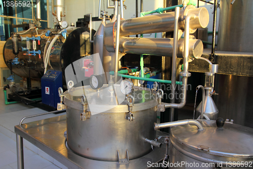 Image of distillation of essential oils in factory