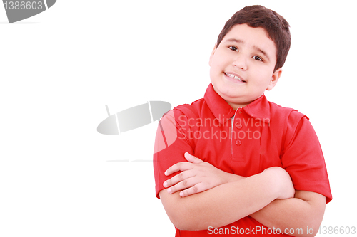 Image of Happy little boy looking at camera 
