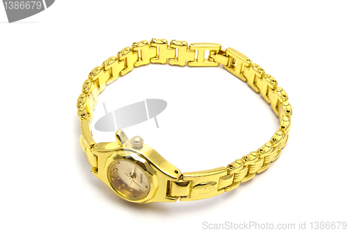 Image of golden wrist watch 
