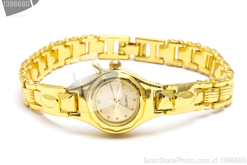 Image of golden wrist watch 