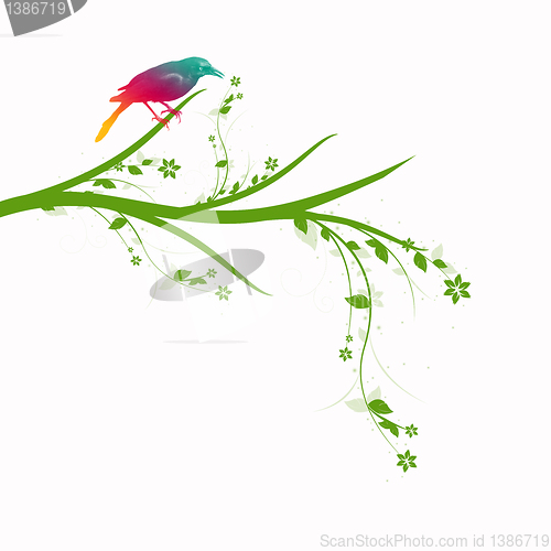 Image of Floral and bird