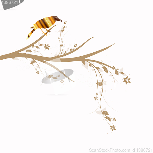 Image of Floral and bird