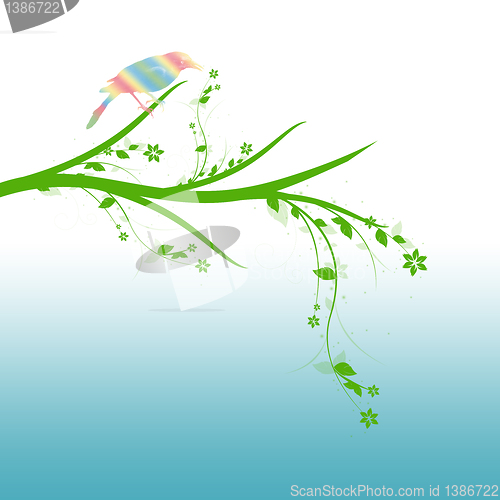 Image of Floral and bird