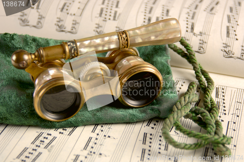 Image of Antique Opera Glasses on Sheet Music