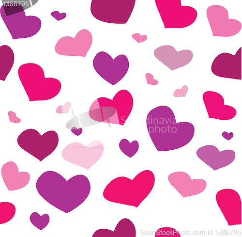 Image of Seamless pattern with colored hearts