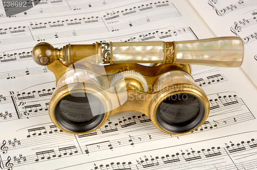 Image of Antique Opera Glasses on a Music Score
