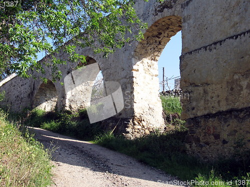 Image of Big stone bridge. Flasou. Cyprus