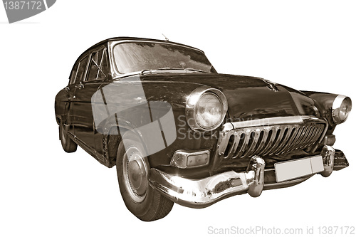 Image of retro car on white background