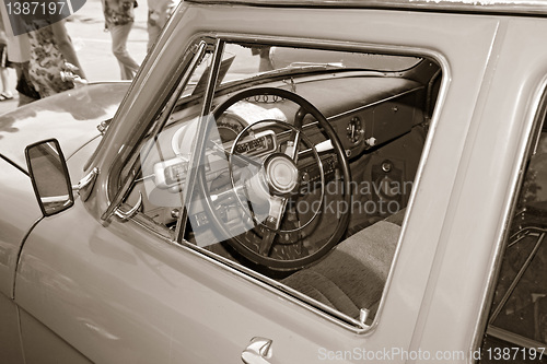 Image of interior retro car