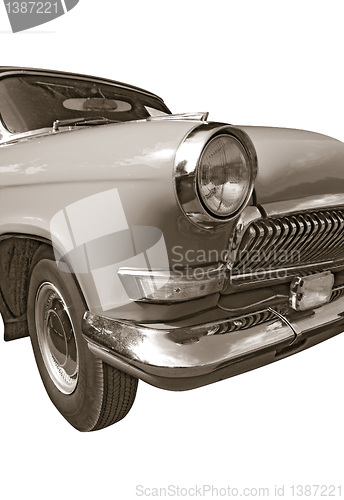 Image of retro car on white background