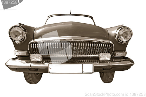 Image of retro car on white background