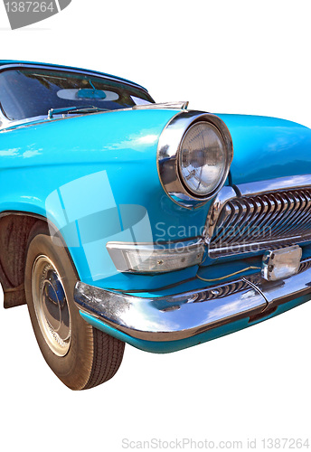 Image of retro car on white background