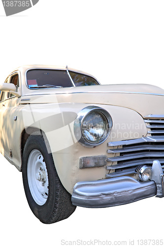 Image of retro car on white background