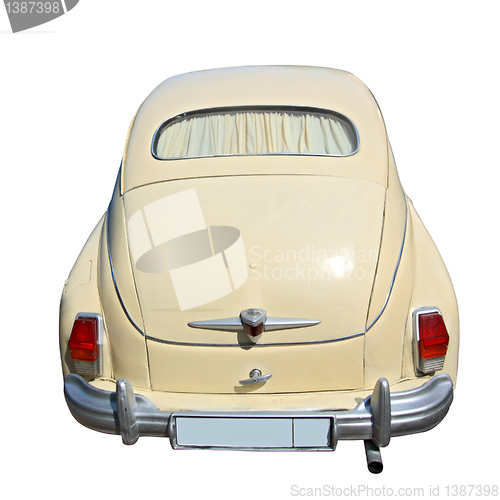 Image of retro car on white background