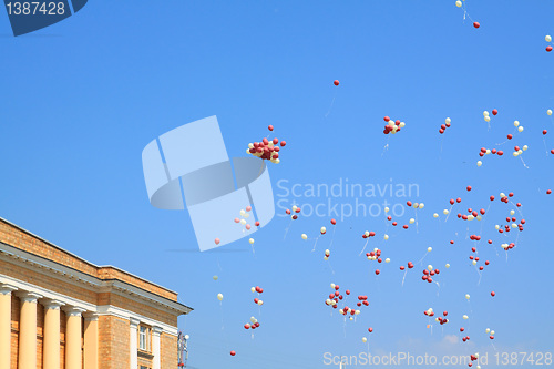 Image of air balls in blue sky