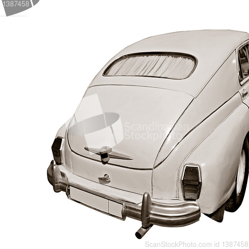 Image of retro car on white background