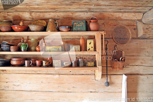 Image of part of interior of the old wooden building