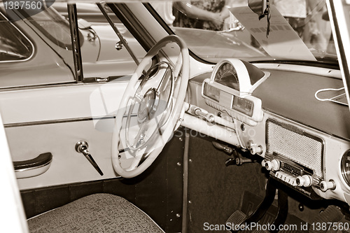 Image of interior retro car