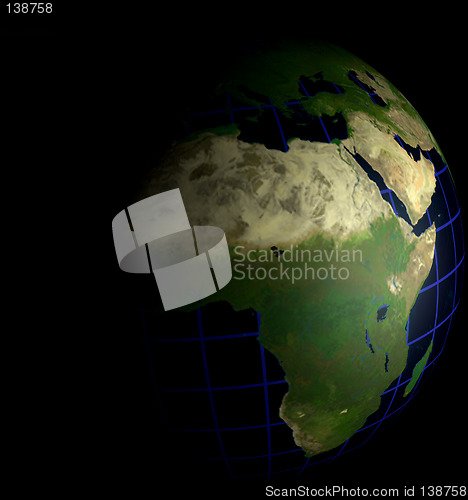 Image of Globe Natural Color Africa Focus for Alphal Channel Search for Image 4783