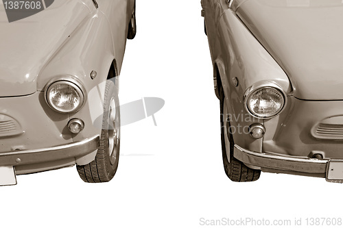 Image of retro cars on white background
