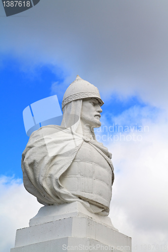 Image of monument Alexander Nevsky on celestial background