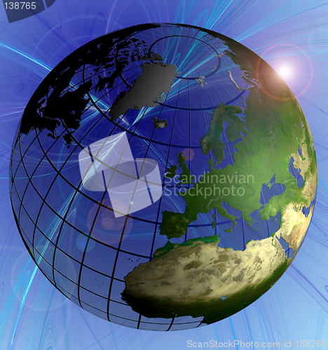 Image of Globe European Focus Natural Color Land