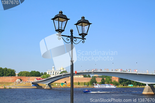 Image of decorative torch on coast river