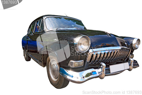 Image of retro car on white background