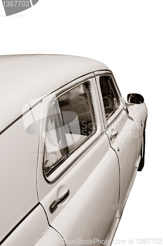 Image of retro car on white background