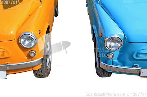 Image of retro cars on white background