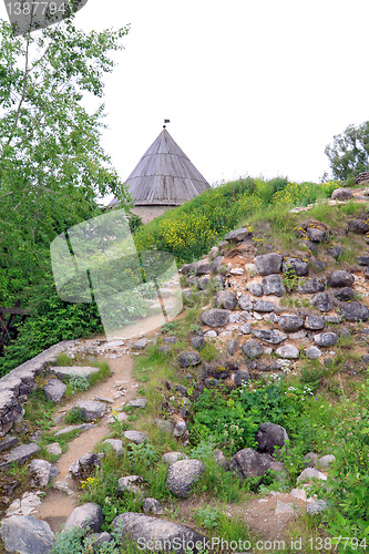 Image of destroyed battlement