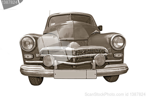 Image of retro car on white background